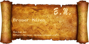 Broser Mózes névjegykártya